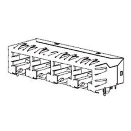 Molex Telecom And Datacom Connector, 16 Contact(S), Female, Right Angle, Solder Terminal, Locking, Jack 441500021
